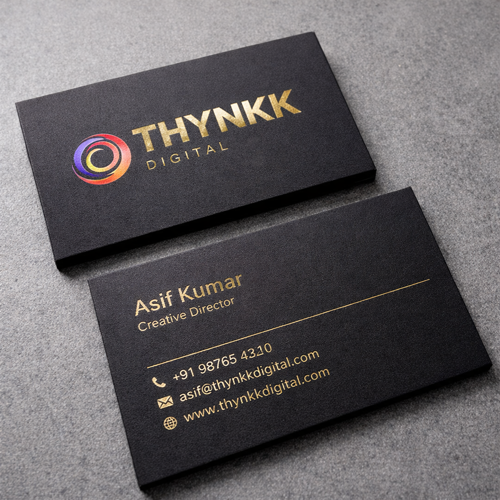 Premium Raised Foil Business Cards Printing in Bangalore | Thynkk Digital